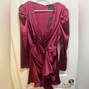Satin Red Holiday Dress Large